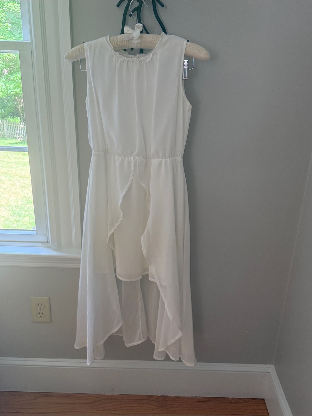 Target White Girls' Sleeveless High-Low Chiffon Dress